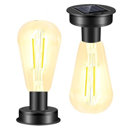 TaimeiMao 2 Stück Garten Solarleuchten Ersatzteile mit Heller LED-Glühbirne Solar Glühbirne Outdoor Solarleuchten Ersatz Top für Draußen LED Gartenleuchten Solarlaterne Draußen Gartenleuchten Deko