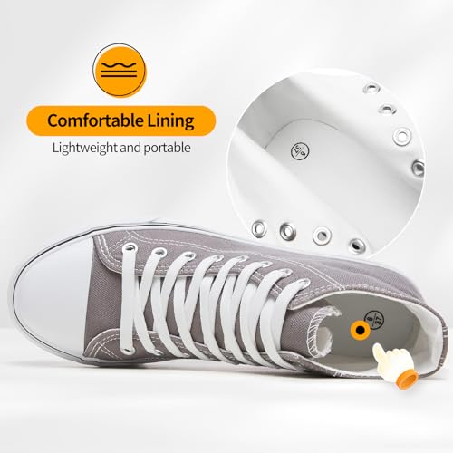 Image of ZGR Womens High Top Canvas Sneakers,Lace-up Canvas Shoes,Casual Tennis Walking Shoes