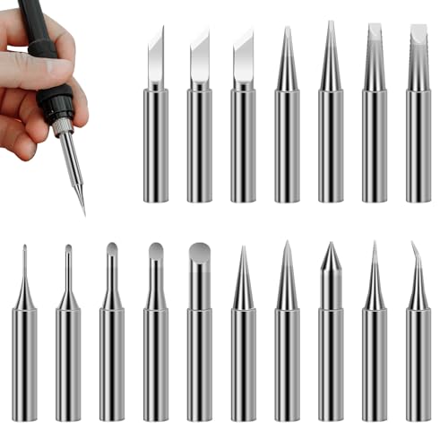 900M Soldering Iron Tips for Weller, Hakko, Yihua, Atten, Quick, Ryobi, and More Soldering Stations/Guns, Perfect Compatibility | Superior Heat Conductivity | Long-Lasting (17Pcs)