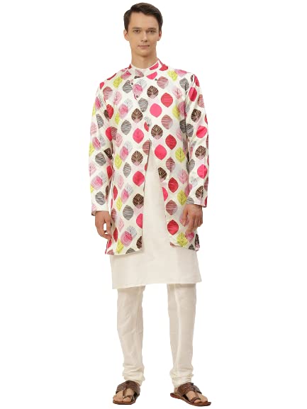 SOJANYA (Since 1958, Men’s Silk Blend Grey Kurta Pyjama & Silk Blend Jacket Combo SOJANYA (Since 1958, Men’s Silk Blend Grey Kurta Pyjama & Silk Blend Jacket Combo