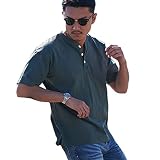 [グッドウェア] Tシャツ メンズ 半袖 ブランド ヘンリーネック カットソー 7oz ヘビーウェイト USAコットン 無地 スリット ボタン おしゃれ シンプル カジュアル アメカジ ユニセックス ファッション 2W7-2522【-】 (44(M), 62(S.BLU/スモークブルー))