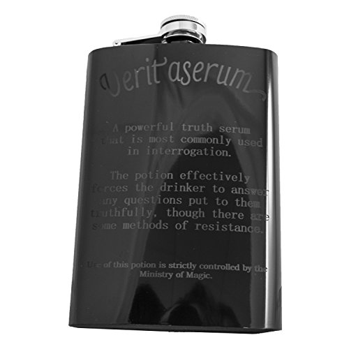 8Oz Black Veritaserum Potion Flask Laser Engraved #TOP10
