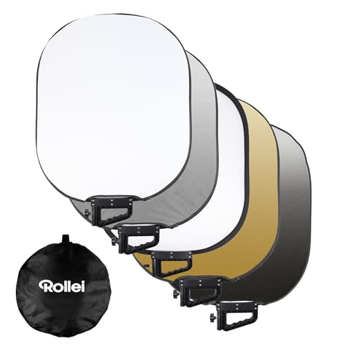 Rollei 5 in 1 Reflektor Fotografie Faltbar 72x90cm Licht Diffusor Foto für Portrait und Produktfotografie Leicht Kompakt 700g Außenbeleuchtung mit...