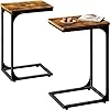 Qeeig c table side table set of 2 living room sets c shaped couch tray end tables farmhouse rustic brown 017 30bn  urban country home decor