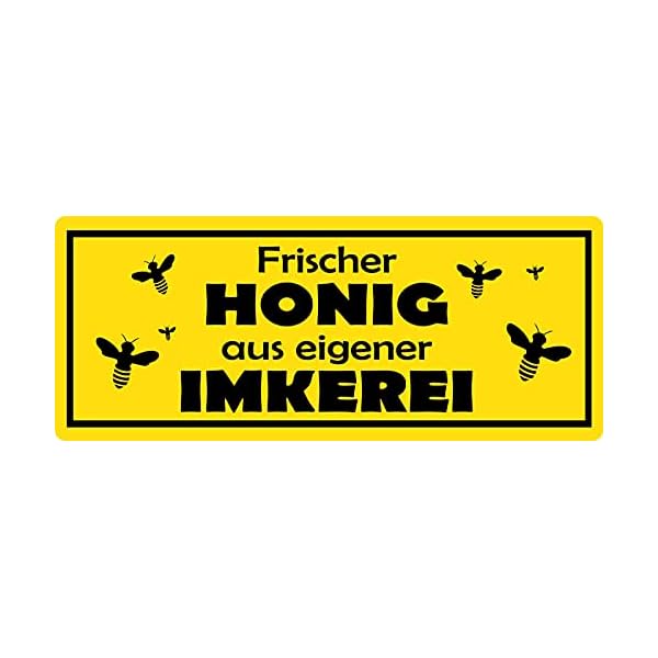 Blechschild 27x10cm gewÃ¶lbt Honig aus eigener Imkerei SprÃ¼che Deko Geschenk Schild