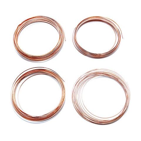 Assorted Solid Bare Copper Wire Half Round, Bright, Dead Soft, 10 Feet, 12, 14, 16, 18 Gauge Cover