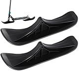 2 Pcs Snow Scooter Ski Sled Kit Sand Scooter Conversion Kit Fold Skate Board Outdoor Snow Scooter Sled Ski Attachment for Outdoor Black