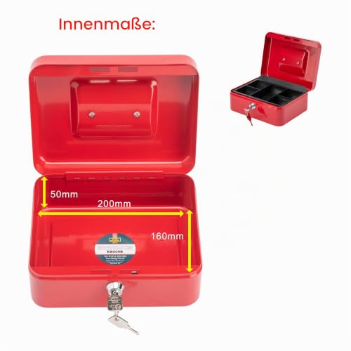 Burg Wachter CB02R Geldkassette 5020, Rot, 20,3 cm – Ansicht 5
