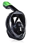 Easy Snorkel 180°View and Anti-fog Full Face Snorkel Mask,  Large/X-Large - Black