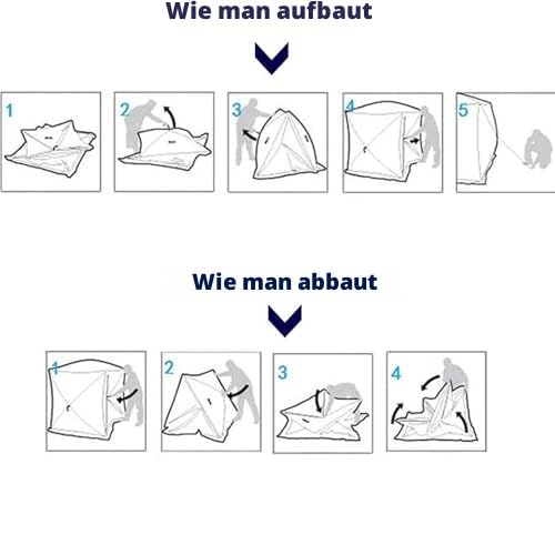 Outdoor Saunazelt - Isoliertes Allwetter-Angelzelt für 4 Personen mit Schornstein, stabil und Panorama, einfach aufzubauen für Camping und Schneefischen