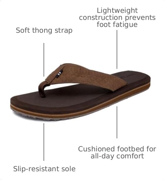 Image of Nautica Men's Flip Flop Shower Sandals Slides - Comfortable Waterproof Beach Footwear Slip-On Thong (Medium /Wide Width)