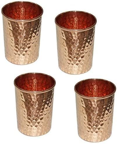 Miniatura 7 de Vaso de cobre hecho a mano para agua India Vaso de cobre Better Than Vasos, más seguro que el plástico, capacidad de 11.8 fl oz, paquete de (2)
