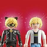 PLAYMOBIL | Miraculous | Adrien & Cat Noir | Heldenhaftes Abenteuer | Inklusive Kwami Plagg und vielfältigem Zubehör | Abenteuer mit Ladybug | Detailreiches Spielzeug für Kinder ab 4 Jahren | 71337