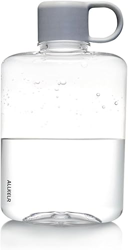 ALLKELR Botella de agua plana portátil de 12 onzas, sin BPA, botella de agua de viaje de plástico Tritan para campamento, fitness, deportes al aire