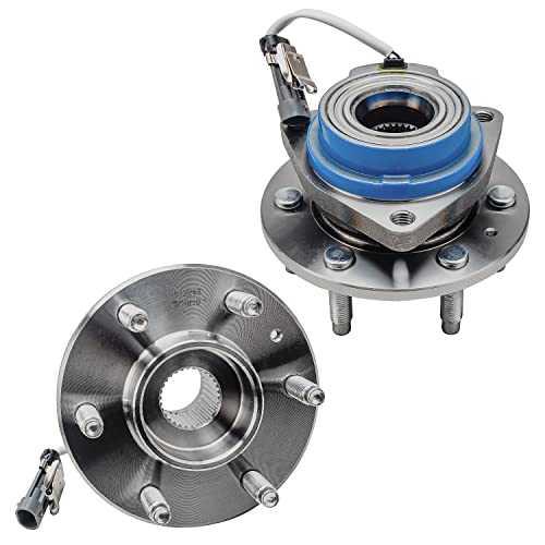 Image of Detroit Axle - Rear Wheel Bearing Hubs with ABS Sensor for 2004-2007 Cadillac CTS, 2005-2011 STS, 2004-2009 SRX, 2 Wheel Bearing & Hubs Assembly Set Replacement