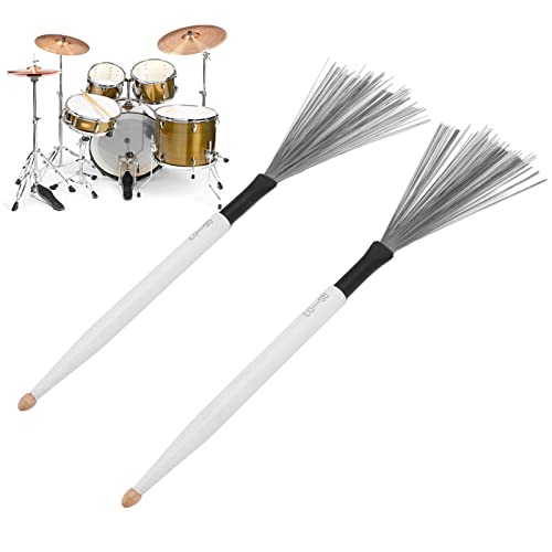 Escova para instrumento, escova para tambor portátil Borracha Borracha Fio de aço com duas cabeças C