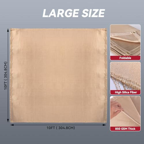 Image of ARCCAPTAIN Welding Blanket 10x10FT, 1022 F Heat Resistant Fabric Blankets
