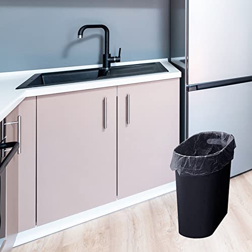 Caxmtu Mülleimer Papierkorb Abfalleimer Badezimmer Papiereimer Höhe 27 cm 10 L Schlanker Mülleimer mit Griff für Zuhause Küche Badezimmer Schlafzimmer Büro, aus Kunststoff, 2 Stück (Schwarz)