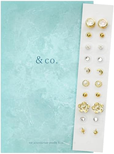 （07:30時点） 【めざましテレビで紹介されました】 &co. 耳つぼジュエリー 耳ツボジュエリー 純チタン ハロウィン ボディピアス (イエベコレクション, Bタイプ20粒)