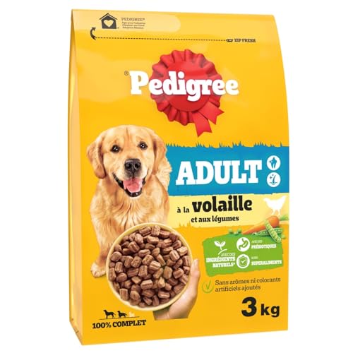 Pedigree – Croquettes Complètes pour Chiens Adultes Médium et Grand, Saveur Volaille et...