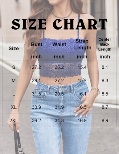 Image of Avidlove Bralettes for Women Lace Spaghetti Strap Tank Top Tube Slim Basic Camisole