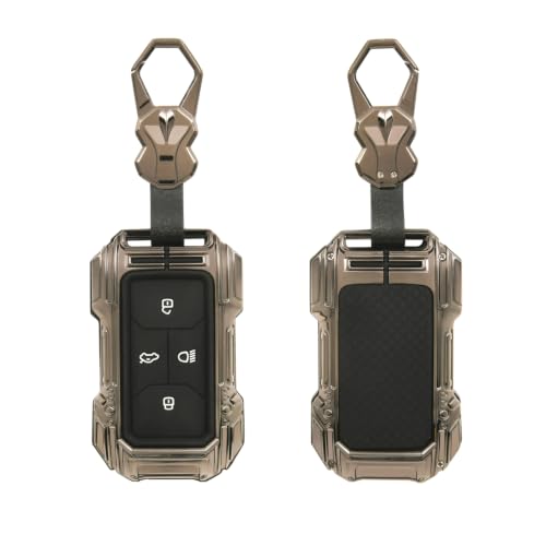 Image of arika Key Cover Compatible with Tata Harrier | Safari | Nexon | Altroz | Tigor | EV | Punch | Tiago EV Electric - 4 Button Smart Key , Element 22 Titanium Edition