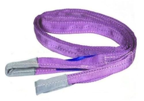Image of MALA Group of India Industrial Lifting Sling 1 Ton Capacity, 3 Meter Length, 1-Ply Flat Polyester Webbing Sling, Purple | Heavy Duty Lifting Belt for Material Handling, Warehousing & Construction