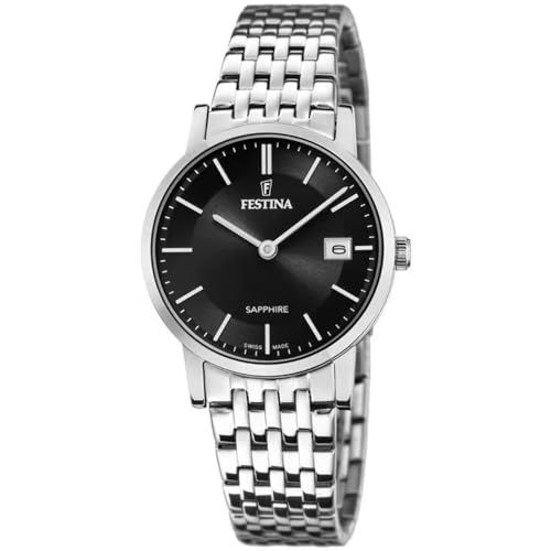 Montre femme Festina Swiss Made cadeau idéal en acier argenté classique
