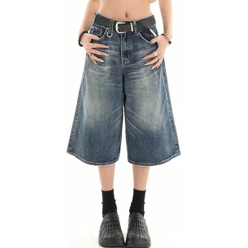 Y2k Baggy Jean Shorts Jorts Y2k Hip Hop Shorts Skater Jeans Grunge Jorts Estética Pantalones, 7fen# Azul, M