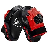 Valleycomfy Boxing Curved Focus Punching Mitts- Leatherette Training Hand Pads,Ideal for Karate, Mua