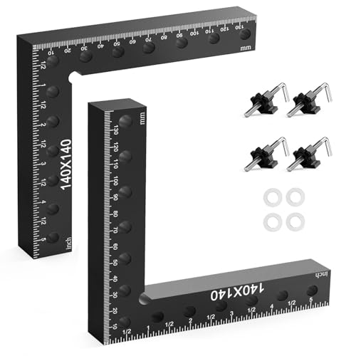 Housolution 90 Degree Positioning Squares Right Angle Clamps 5.5 x 5.5"(14 x 14cm) Aluminum Alloy Corner Clamps for Woodworking Tools, Wood Clamps for Picture Frame Box Cabinets Drawers (2pack), Black 1 Housolution 90 Degree Positioning Squares Right Angle Clamps 5.5 x 5.5"(14 x 14cm) Aluminum Alloy Corner Clamps for Woodworking Tools, Wood Clamps for Picture Frame Box Cabinets Drawers (2pack), Black