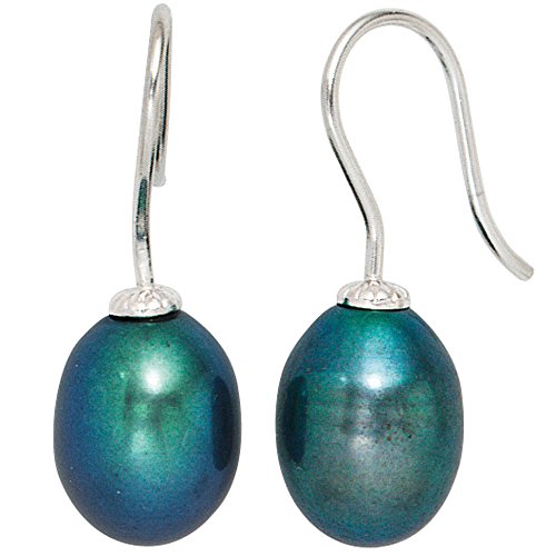 Jobo Damen-Ohrhänger aus 925 Sterling Silber mit dunklen Perlen