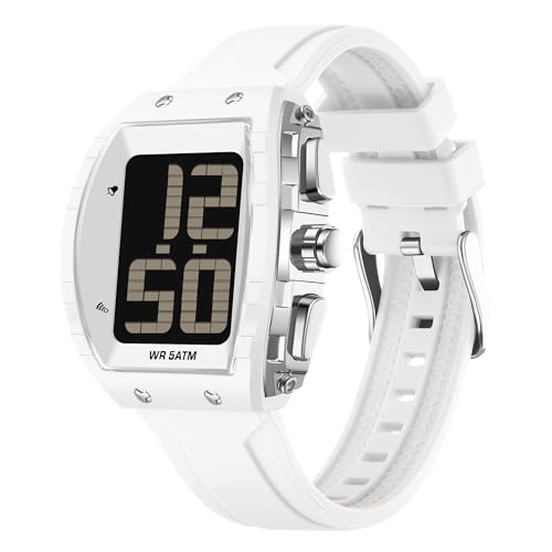 Relojes digitales para hombres mayores, cara grande, reloj parlante, fácil de leer, esfera grande, impermeable, para deportes al aire libre, blanco Relojes digitales para hombres mayores, cara grande, reloj parlante, fácil de leer, esfera grande, impermeable, para deportes al aire libre, blanco