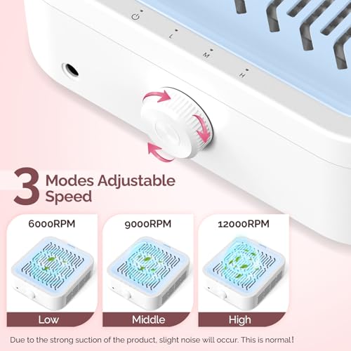LIONVISON Colector de polvo para uñas 120W profesional miniatura 4