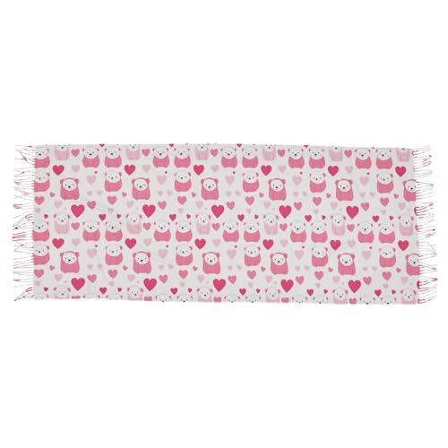 fashion cashmere feel warm scarfs for women winter holiday gifts for women Bear Valentine's Day Peach bufandas para invierno mujer