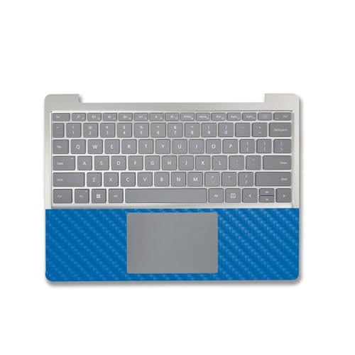 Image of MightySkins Carbon Fiber Skin Compatible with Microsoft Surface Laptop Go 3 (2023) Full Wrap Kit - Solid Blue | Protective, Durable Textured Carbon Fiber Finish | Made in The USA