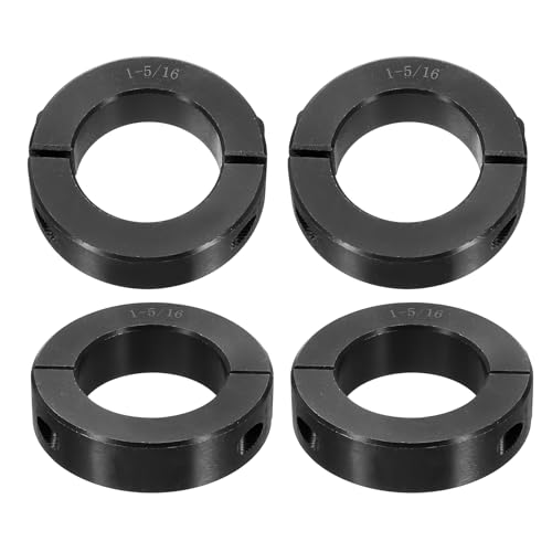 QUARKZMAN 4 Stück Doppelte Geteilte Wellenklemme Für 1-5/16 Welle Zweiteilige Klemmklemme 2-1/8 Außendurchmesser 9/16 Breite Schwarz Oxidiert Stahl Klemme Mit Stellschraube