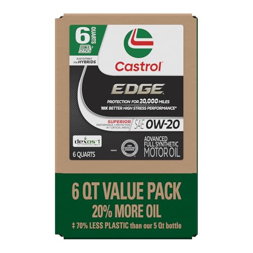 Castrol EDGE 0W-20 Advanced Full Synthetic Motor Oil 6 Quart EcoPack