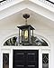 Beionxii Outdoor Pendant Light for Porch, Large Exterior Hanging Lantern Outside Chandelier Black Cast Aluminum w/Clear Glass (13.5