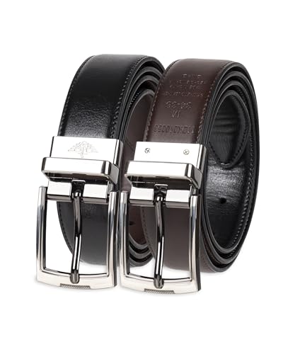 Dockers Men's Two-in-one Reversible Rotative Buckle Everyday Casual Dress Belt (Regular and Big & Tall Sizing), Black/Brown, Small (30-32)
