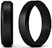 Silicone Wedding Ring for Men and Women Black 6mm - Size 9 Rubber Wedding Rings Band - Ideal Athletic Husband Gifts from Wife - Enhanced Style, Safety, Comfort for Gym, Work, Sports, Travels