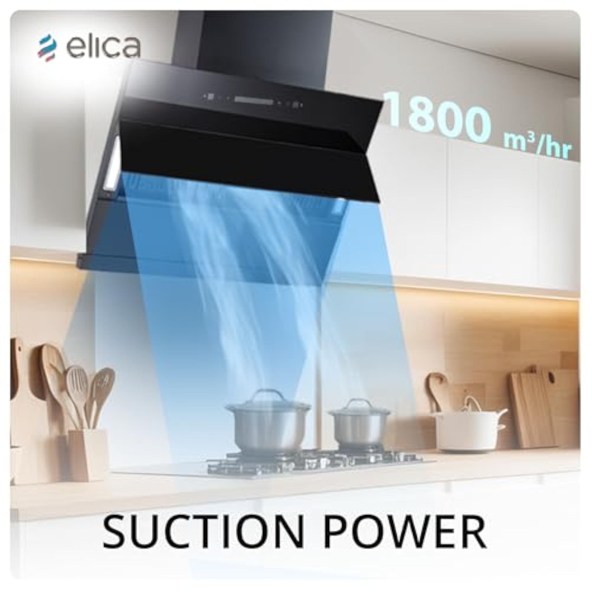 BLDC Filterless Autoclean Kitchen Chimney, 1800 m3/hr