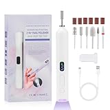 電動ネイルドリルキット UVネイルランプ付き ポータブルコードレス電動ネイルファイル ディスプレイスクリーン付き 3速 プロフェッショナル マニキュア ペディキュア 研磨 6-in-1 ネイルドリルキット(ホワイト)