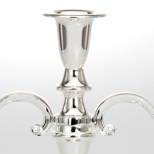 Kerzenleuchter Metall Silber 3-armig 22cm