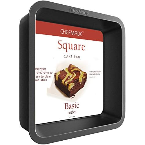 CHEFMADE Square Cake Pan, 8-Inch Bakeware Non-Stick Carbon Steel Pan Deep Dish Oven Baking Mold Baking Tray Ovenware for Cakes, Bread, Pizza, Cookies