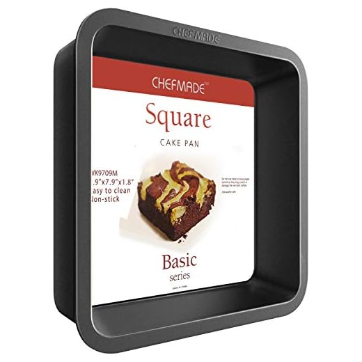 CHEFMADE Square Cake Pan, 8-Inch Bakeware Non-Stick Carbon Steel Pan Deep Dish Oven Baking Mold Baking Tray Ovenware for Cakes, Bread, Pizza, Cookies