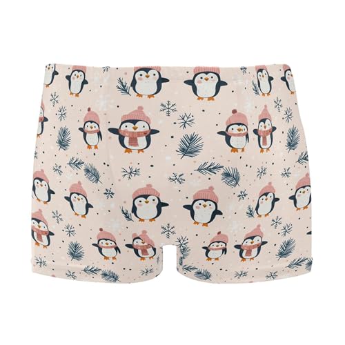 Cute Penguins Christmas Mens Swim Trunk Swimwear Bathing Suit Swim Brief Square Leg Board Short S B0404958