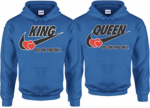 King Queen Sweatshirt Hoodie- Pullover Couples Matching Valentine's Love Hood2