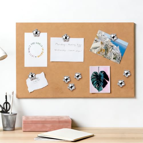 Image of 25 Pcs Decorative Thumb Tacks, Cute Decorative Push Pins for Wall Bulletin Board & Cork Board, Resin Star Push Pins for Office Home School,Sliver