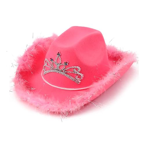 W WIDMANN MILANO Party Fashion - Sombrero vaquero con diadema y espumillón, western, indio, tejano, ranger, despedida de soltero